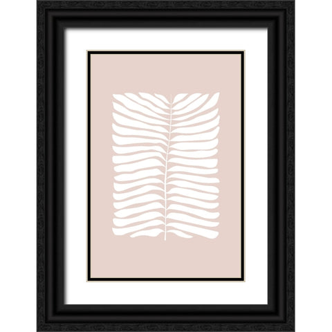 Leaf Pattern Black Ornate Wood Framed Art Print with Double Matting by Incado