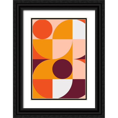 Mid Century Mod II Black Ornate Wood Framed Art Print with Double Matting by Incado