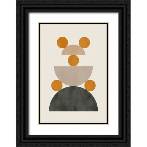 Mid Century Mod I Black Ornate Wood Framed Art Print with Double Matting by Incado