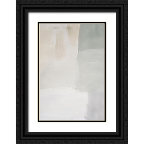 Soft Abstract Black Ornate Wood Framed Art Print with Double Matting by Incado