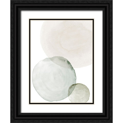 Soft Circular Black Ornate Wood Framed Art Print with Double Matting by Incado