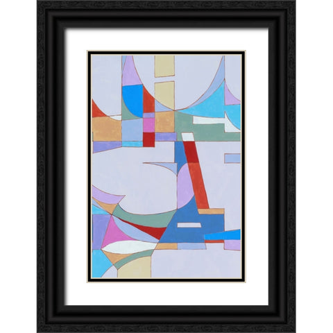 Geometric Black Ornate Wood Framed Art Print with Double Matting by Incado