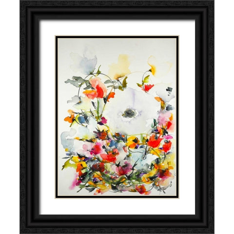 Gardenia 11 Black Ornate Wood Framed Art Print with Double Matting by Johannesson, Karin