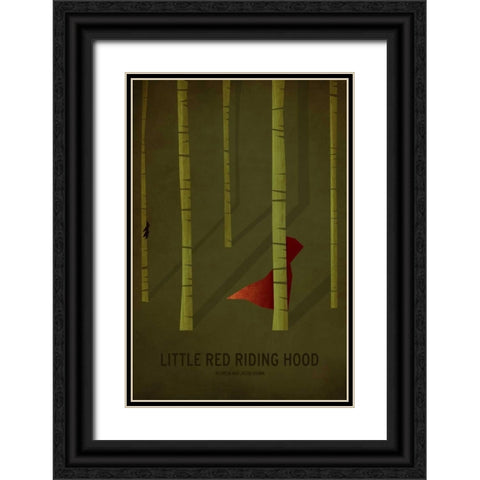 Little Red Riding Hood Black Ornate Wood Framed Art Print with Double Matting by Jackson, Christian