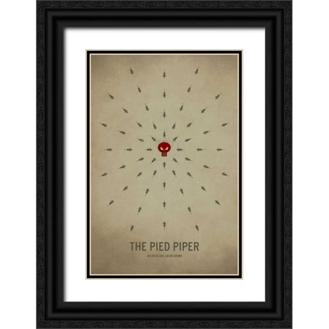 Pied Piper Black Ornate Wood Framed Art Print with Double Matting by Jackson, Christian