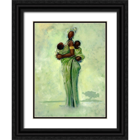 Raising Two Nations Black Ornate Wood Framed Art Print with Double Matting by Jackson, Robert