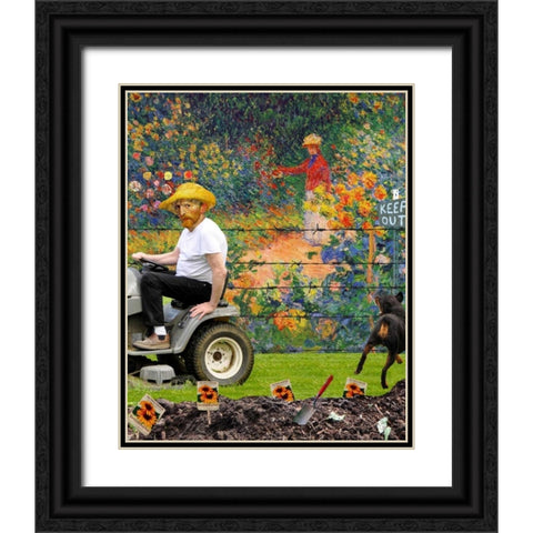 New Neighbor Black Ornate Wood Framed Art Print with Double Matting by Kite, Barry