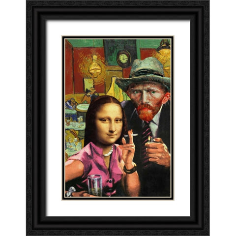 Ladies Night Black Ornate Wood Framed Art Print with Double Matting by Kite, Barry