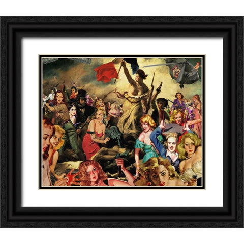 Liberty Leading Black Ornate Wood Framed Art Print with Double Matting by Kite, Barry