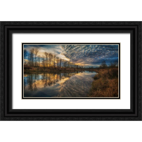 Angel Wings Black Ornate Wood Framed Art Print with Double Matting by Kostka, Vladimir