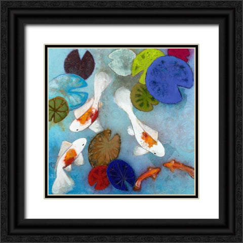 Koi 1 Black Ornate Wood Framed Art Print with Double Matting by Koury, Aleah