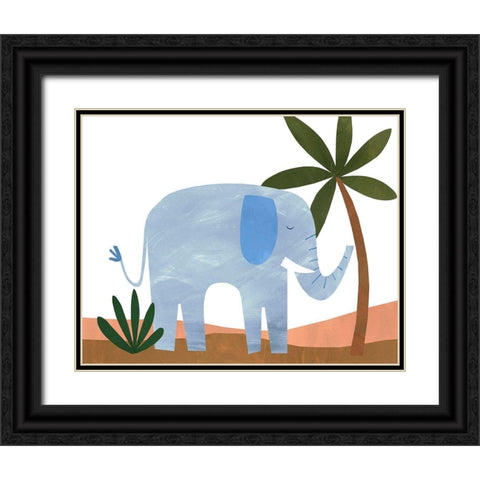 Ellie The Elephant Black Ornate Wood Framed Art Print with Double Matting by Kopcik, Emily