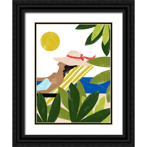 Sunbathing Black Ornate Wood Framed Art Print with Double Matting by Kopcik, Emily