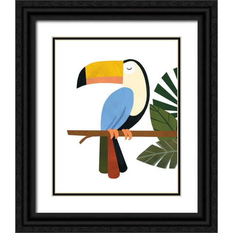Tucker The Toucan Black Ornate Wood Framed Art Print with Double Matting by Kopcik, Emily