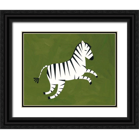 Zebra Black Ornate Wood Framed Art Print with Double Matting by Kopcik, Emily