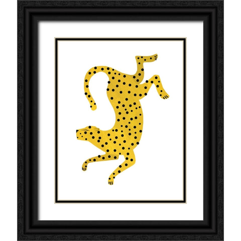 Dotted Cheetah Black Ornate Wood Framed Art Print with Double Matting by Kopcik, Emily