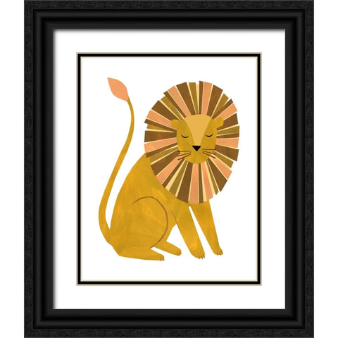 Lion Black Ornate Wood Framed Art Print with Double Matting by Kopcik, Emily