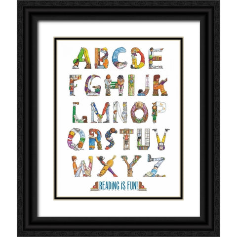Reading Is Fun! Black Ornate Wood Framed Art Print with Double Matting by Keith, Doug