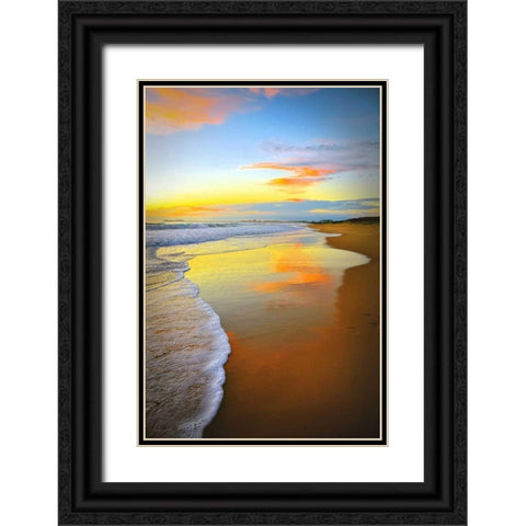 Beach Sunrise Black Ornate Wood Framed Art Print with Double Matting by Louise, Tracie