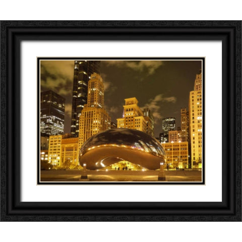 Bean at Night Black Ornate Wood Framed Art Print with Double Matting by Levant, Jessica