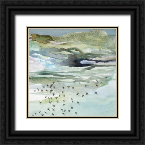 Songlines Black Ornate Wood Framed Art Print with Double Matting by Leaver, Tara