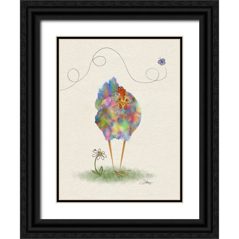 Fantasia Hen Black Ornate Wood Framed Art Print with Double Matting by Louis, Shanda