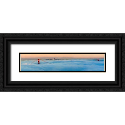 Foggy City Black Ornate Wood Framed Art Print with Double Matting by Murray, Jeffrey