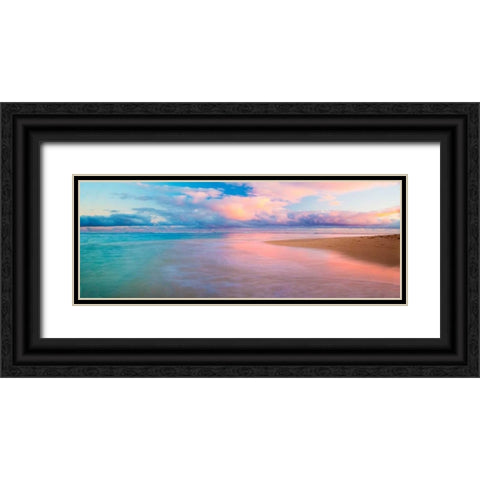 Haena Beach Black Ornate Wood Framed Art Print with Double Matting by Murray, Jeffrey