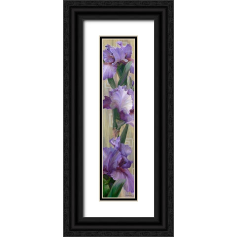 Iris II Black Ornate Wood Framed Art Print with Double Matting by McLaughlin, Jan