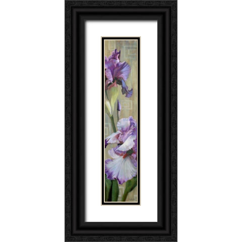 Iris III Black Ornate Wood Framed Art Print with Double Matting by McLaughlin, Jan