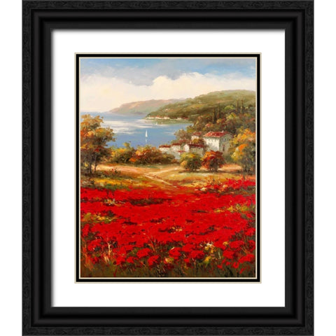 Poppy Harbor Black Ornate Wood Framed Art Print with Double Matting by Marino