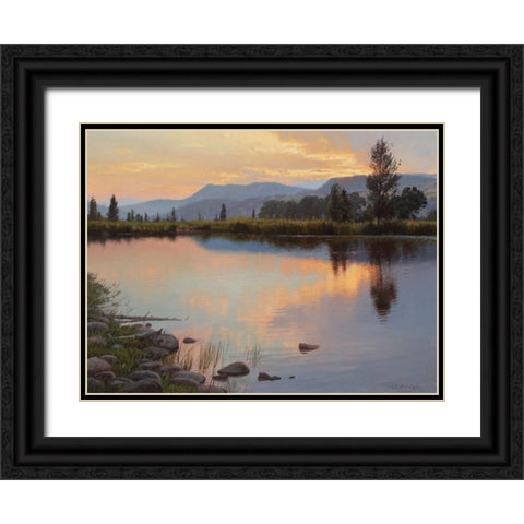 Tranquil Evening Black Ornate Wood Framed Art Print with Double Matting by Moore, Jay