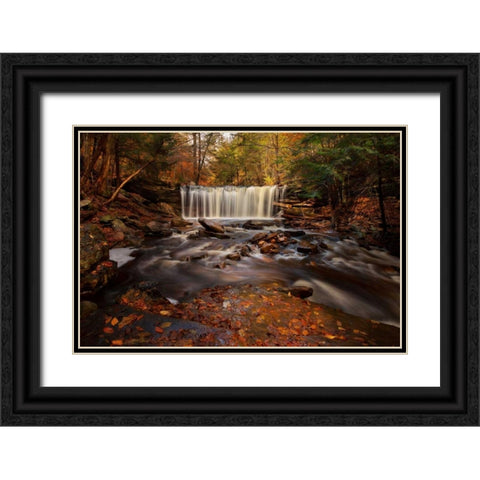 Rushing Water Black Ornate Wood Framed Art Print with Double Matting by Mikaels, Natalie