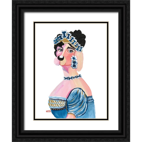 Empress Josephine Bone-Aparte Black Ornate Wood Framed Art Print with Double Matting by Marshall, Lucy