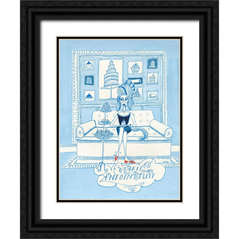 Marie Antoinmutt Black Ornate Wood Framed Art Print with Double Matting by Marshall, Lucy