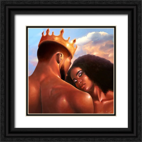 Shoulder Rest Black Ornate Wood Framed Art Print with Double Matting by Muhammad, Salaam