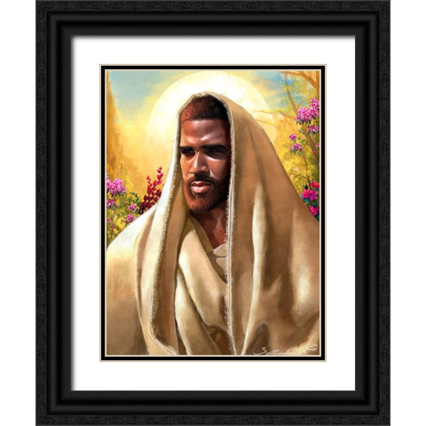 Jesus Peace Black Ornate Wood Framed Art Print with Double Matting by Muhammad, Salaam