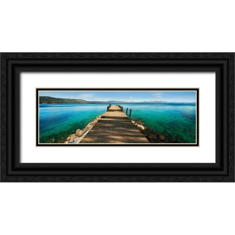 Hues of Blue Black Ornate Wood Framed Art Print with Double Matting by Mikaels, Natalie