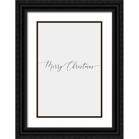Merry Christmas 1 Black Ornate Wood Framed Art Print with Double Matting by Design Fabrikken