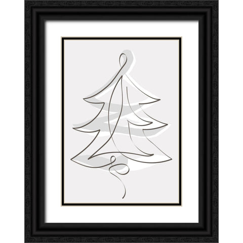 Merry Christmas 2 Black Ornate Wood Framed Art Print with Double Matting by Design Fabrikken