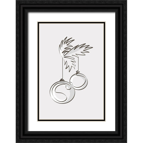 Merry Christmas 3 Black Ornate Wood Framed Art Print with Double Matting by Design Fabrikken