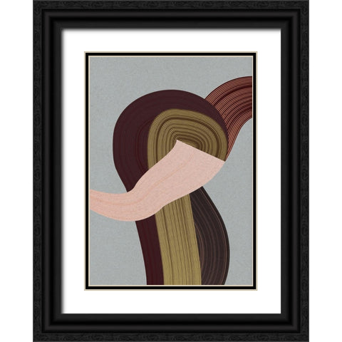 Fibers 4 Black Ornate Wood Framed Art Print with Double Matting by Design Fabrikken
