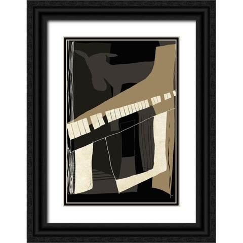 Goat Plays The Piano Black Ornate Wood Framed Art Print with Double Matting by Design Fabrikken