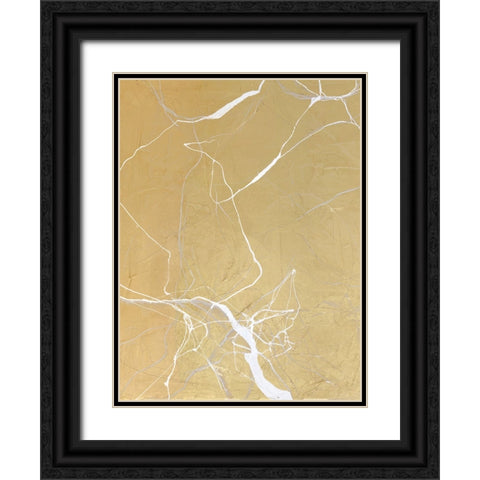 Gold Marble Black Ornate Wood Framed Art Print with Double Matting by Design Fabrikken
