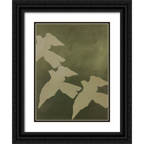 Migration Black Ornate Wood Framed Art Print with Double Matting by Design Fabrikken