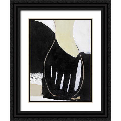 Soft Fabrics Black Ornate Wood Framed Art Print with Double Matting by Design Fabrikken