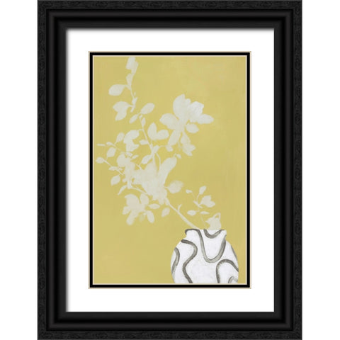 Vanilla Yellow Black Ornate Wood Framed Art Print with Double Matting by Design Fabrikken