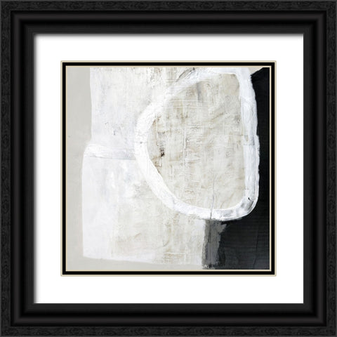 White Stone Black Ornate Wood Framed Art Print with Double Matting by Design Fabrikken