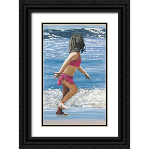 Pinkie Black Ornate Wood Framed Art Print with Double Matting by Newstedt, Stephen