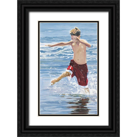 The Hurdler Black Ornate Wood Framed Art Print with Double Matting by Newstedt, Stephen